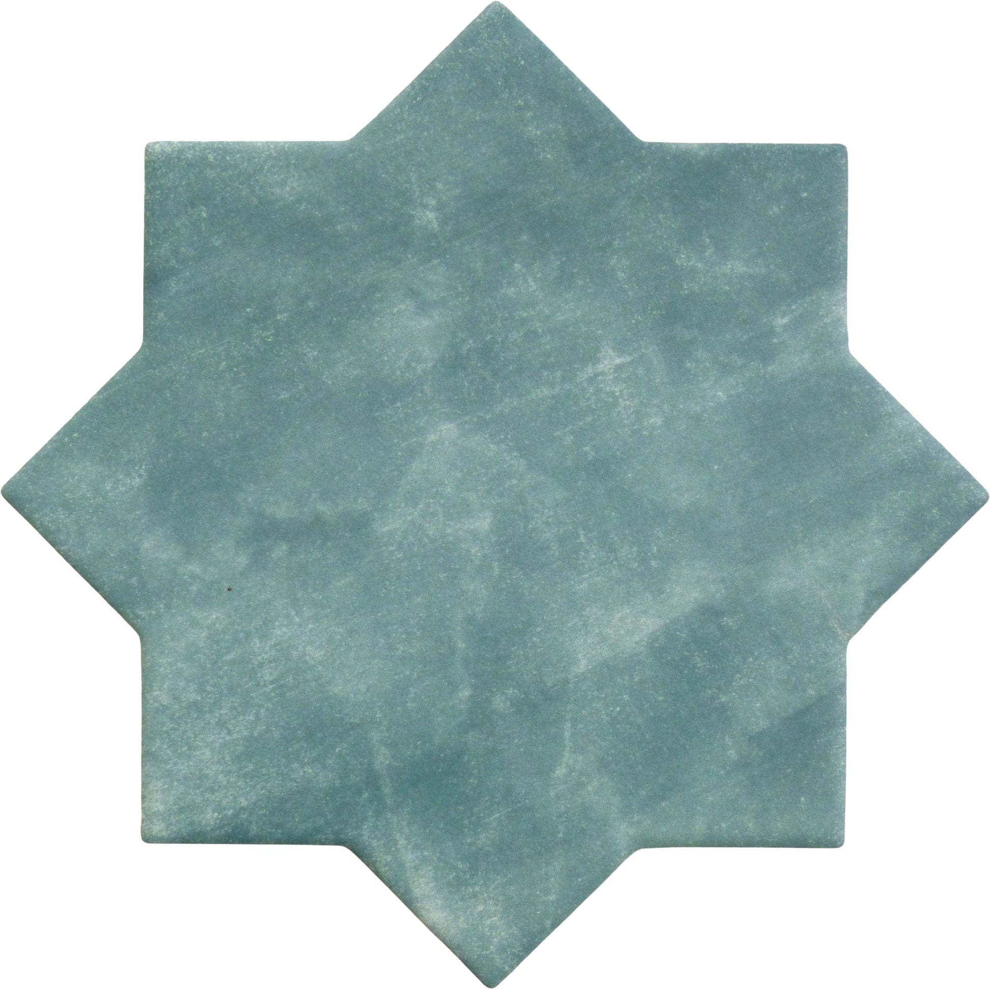 Moorish Green Star Ceramic Matte Tile Matrix Mosaics