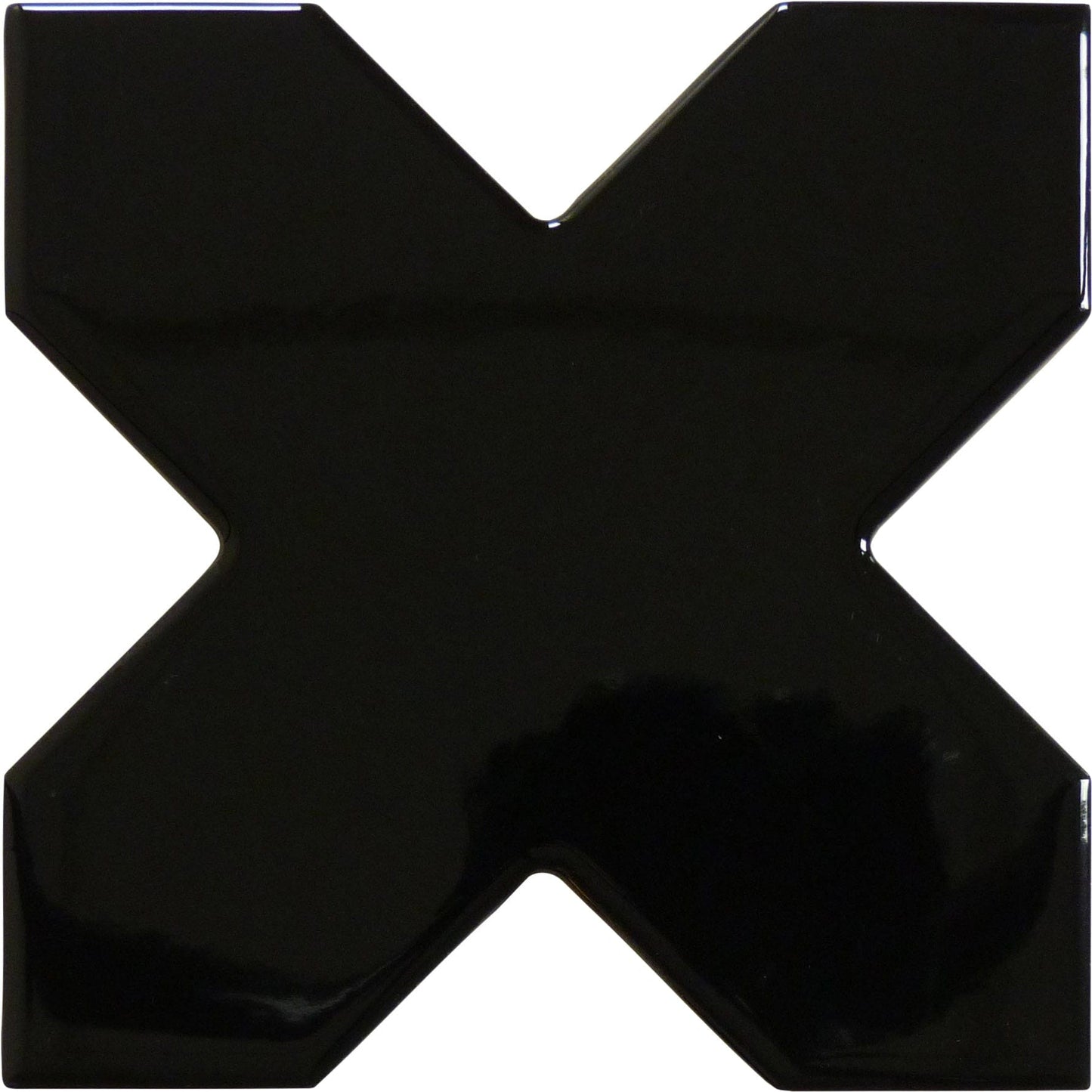 Moorish Nero Cross Ceramic Glossy Tile Matrix Mosaics