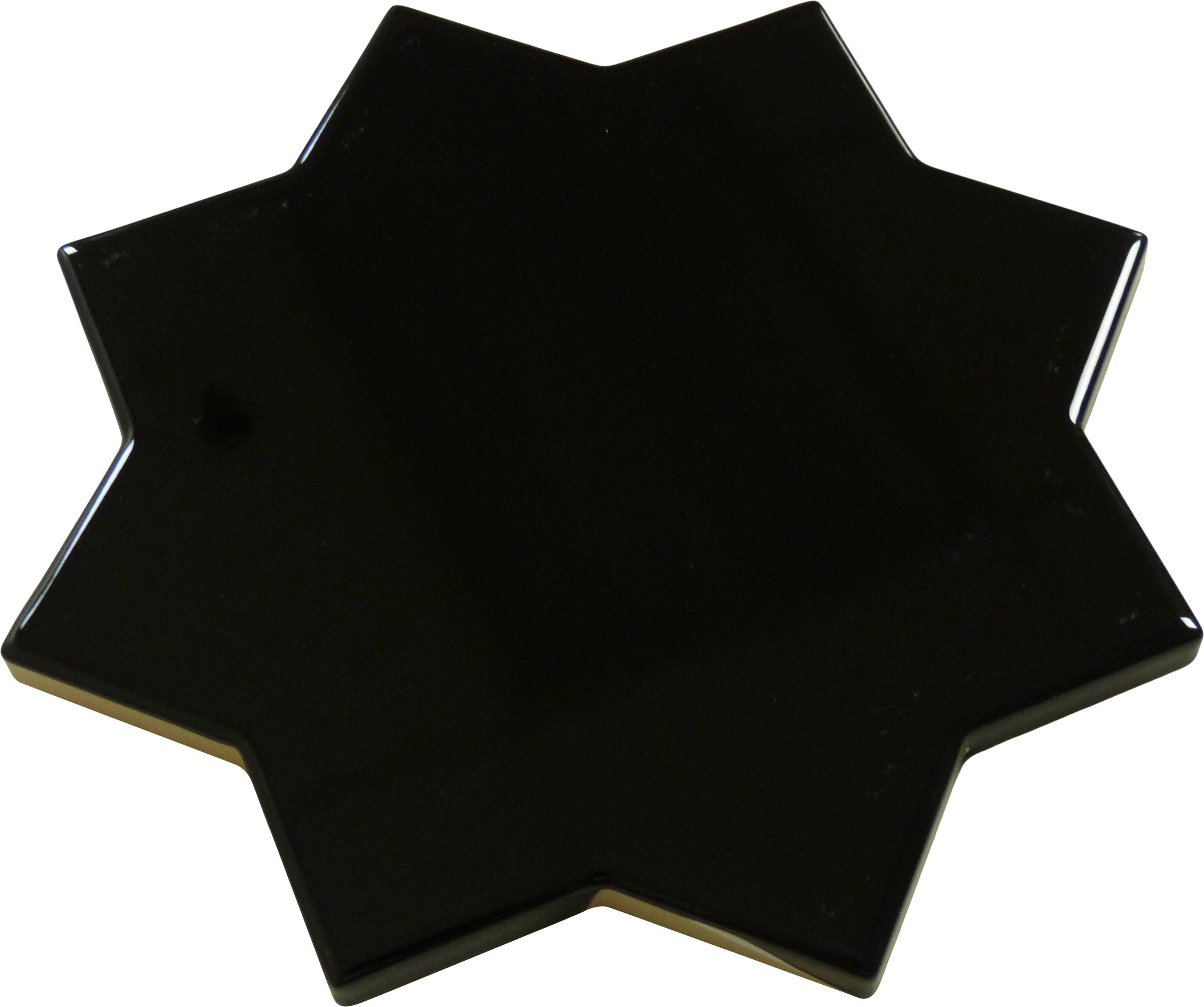 Moorish Nero Star Ceramic Glossy Tile Matrix Mosaics