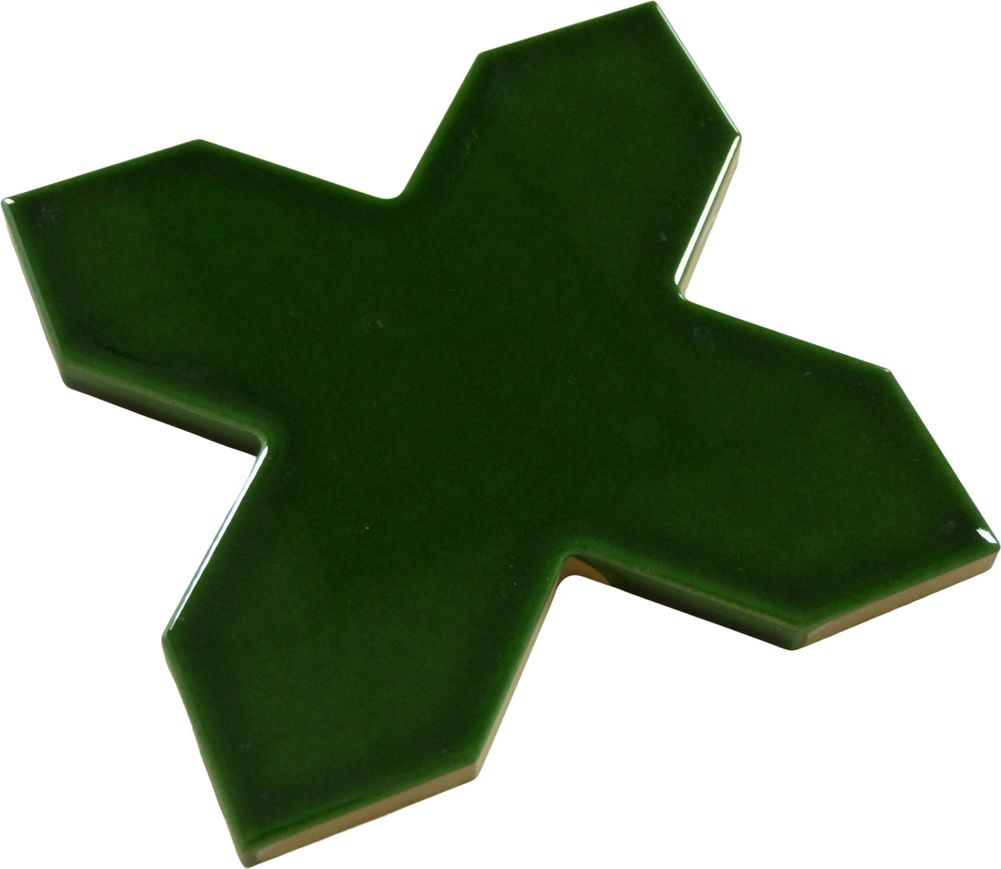 Moorish Verde Cross Ceramic Glossy Tile Matrix Mosaics