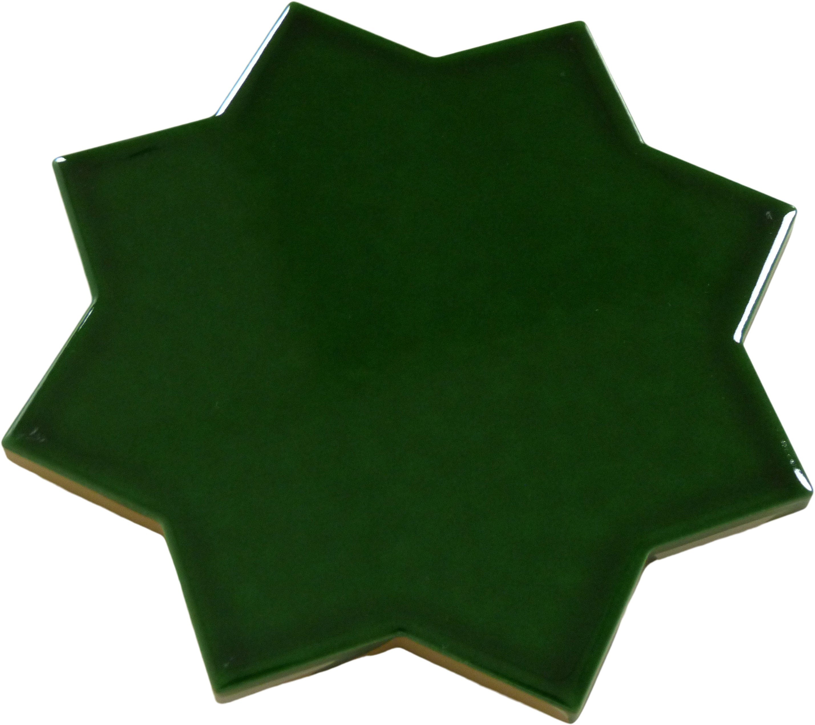 Moorish Verde Star Ceramic Glossy Tile Matrix Mosaics