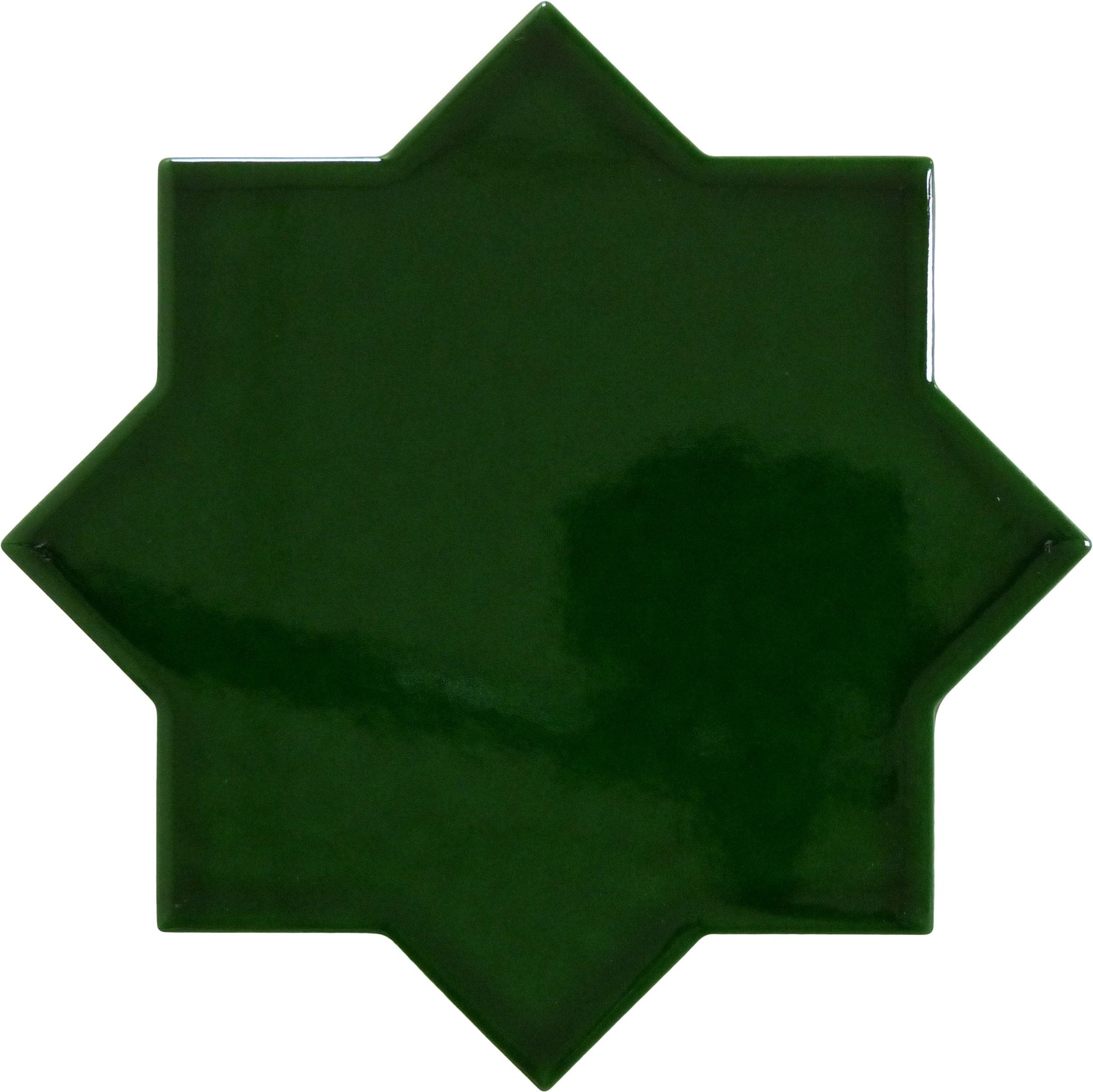 Moorish Verde Star Ceramic Glossy Tile Matrix Mosaics