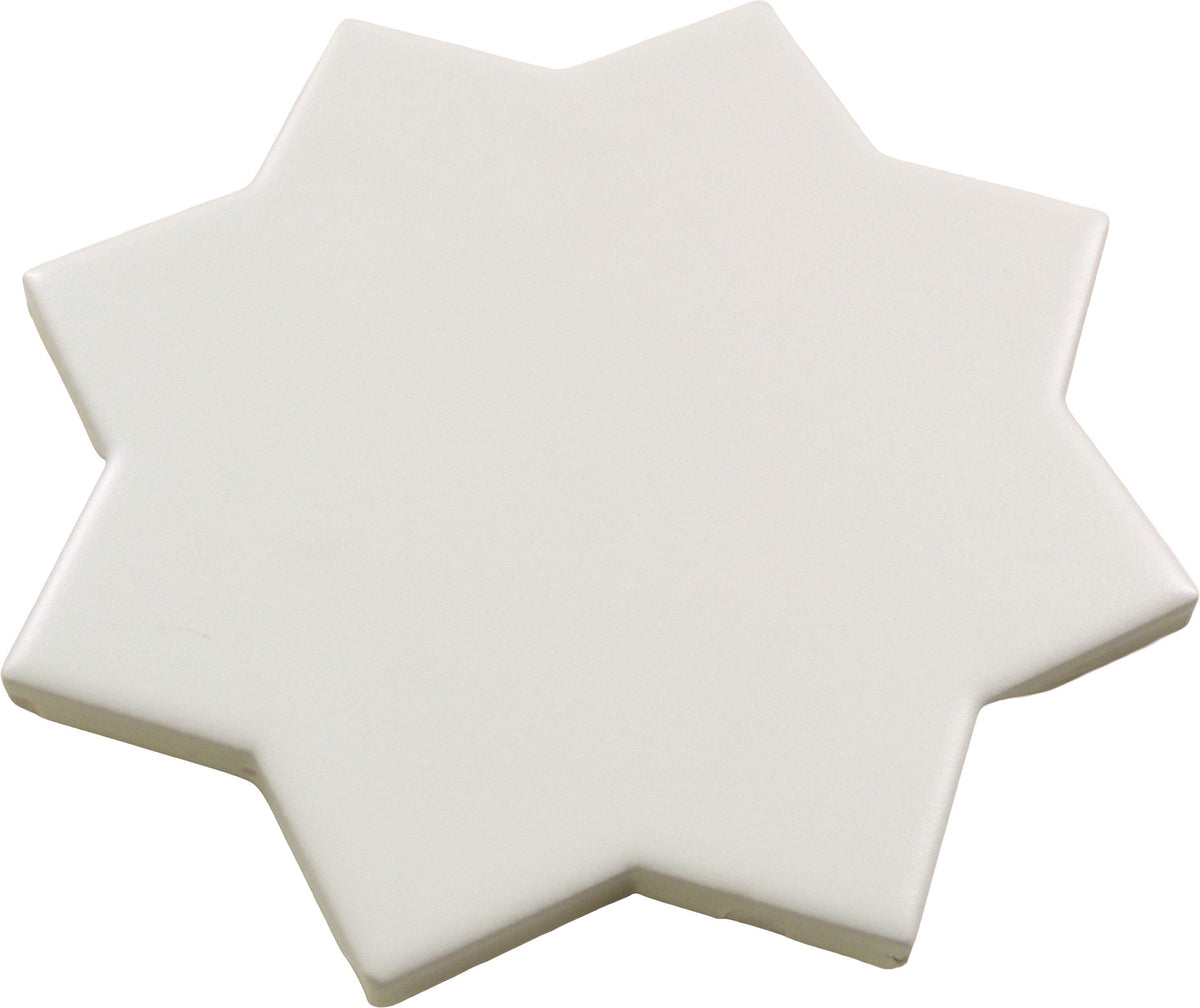 Star Matte Moorish White Star Ceramic Matte Tile | Oasis Tile