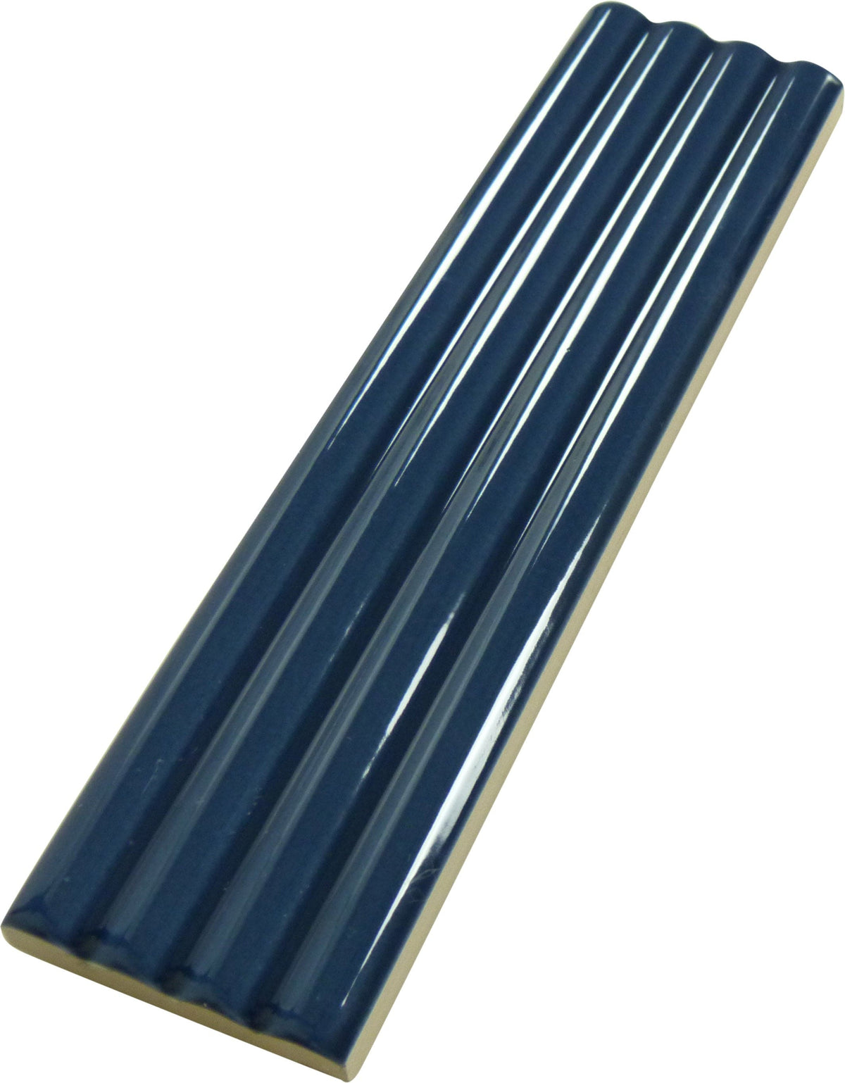 Deco Ridge Vs Ridge Ridge Navy Deco Glossy 2x8 Ceramic Tile | Oasis Tile