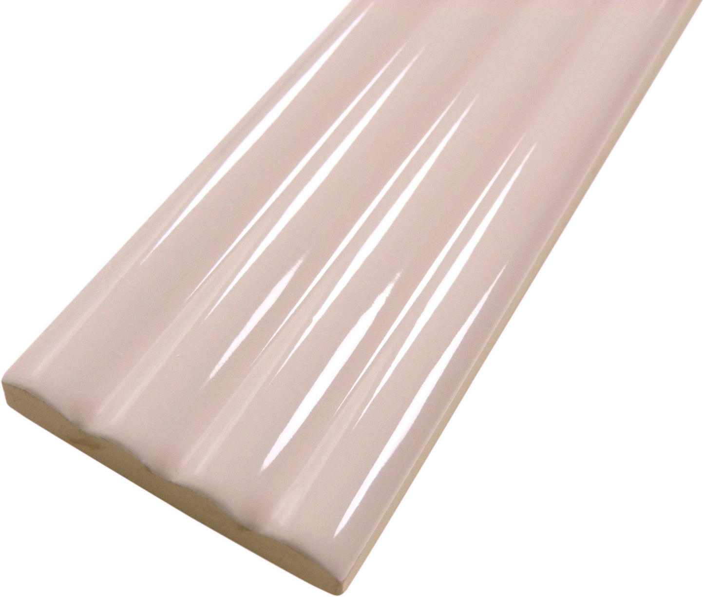 Ridge Pink Deco Glossy 2x8 Ceramic Tile Matrix Mosaics