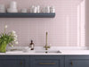 Ridge Pink Glossy 2x8 Ceramic Tile Matrix Mosaics