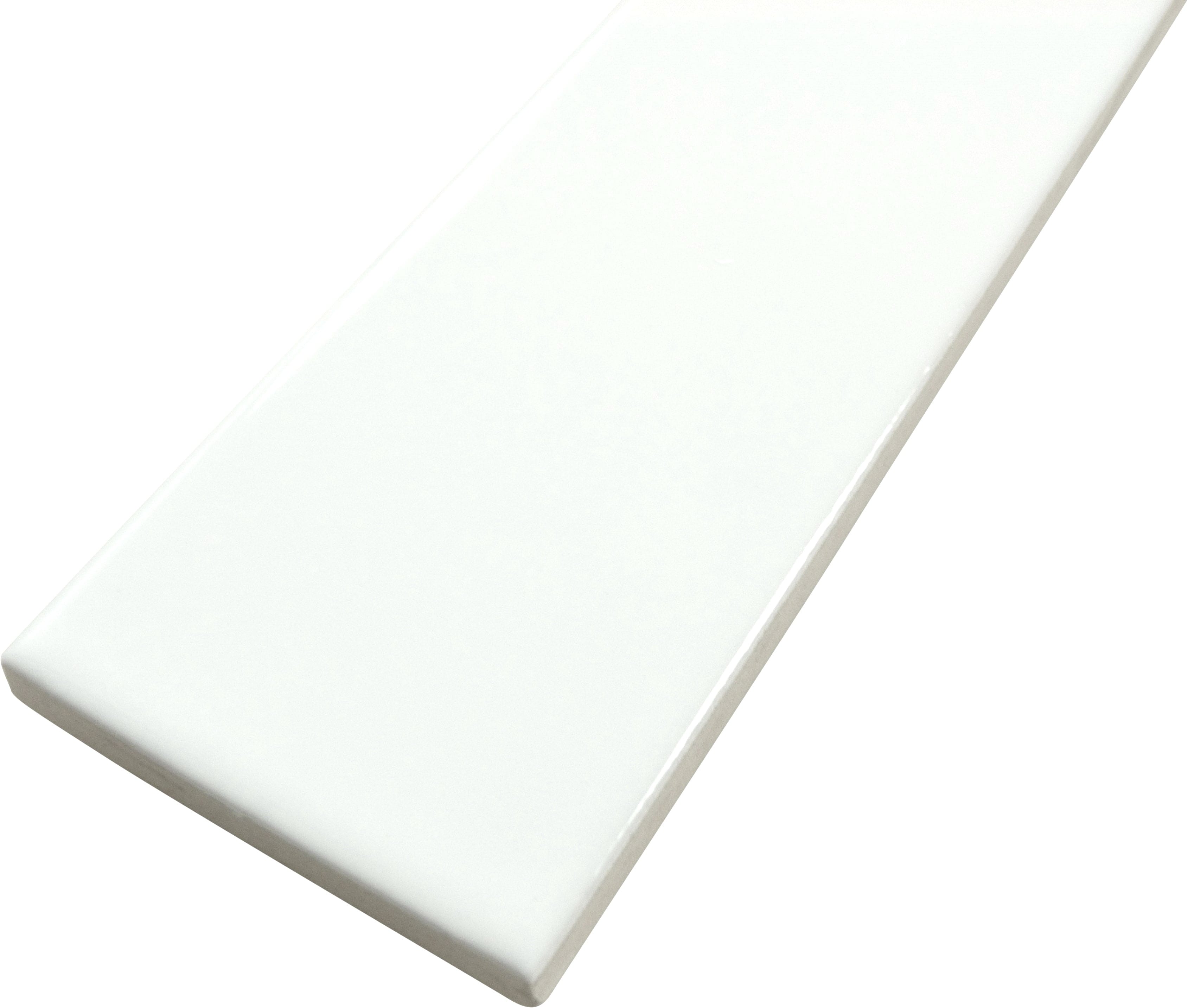 Ridge White Glossy 2x8 Ceramic Tile Matrix Mosaics