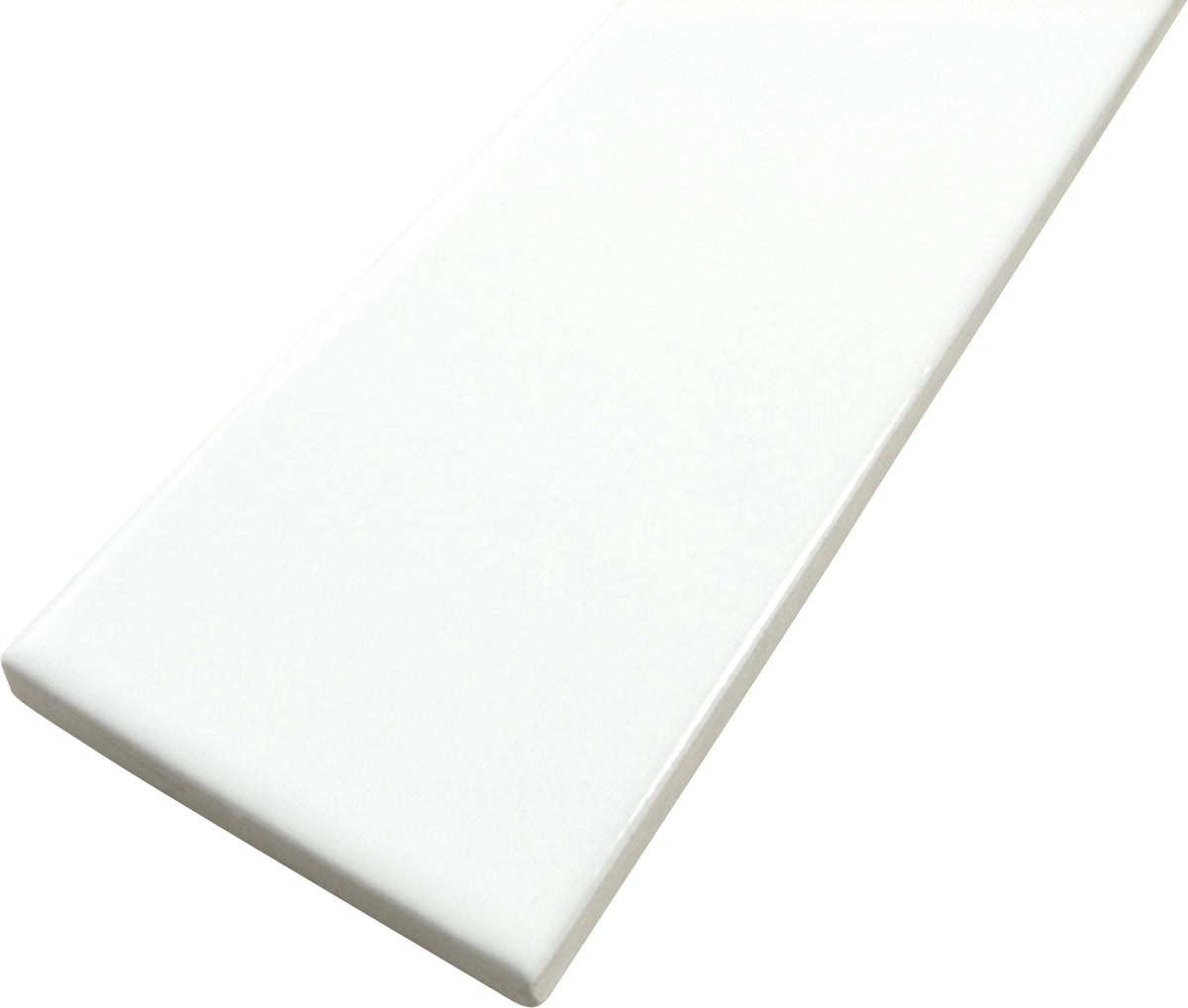 Ridge White Glossy 2x8 Ceramic Tile Matrix Mosaics