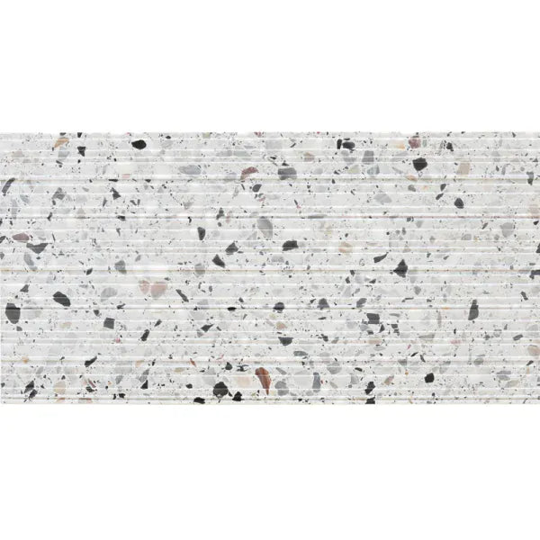 Terrazzo Sire Vicenza Grey 12x24 Fluted Tile Matrix Mosaics
