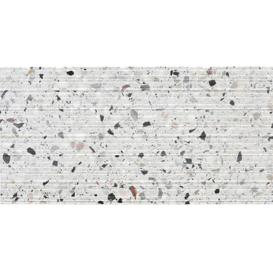 Terrazzo Sire Vicenza Grey 12x24 Fluted Tile Matrix Mosaics