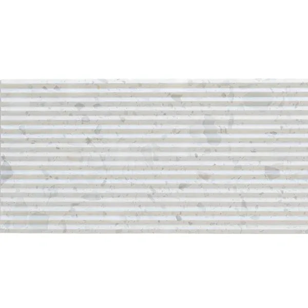 Terrazzo Wave Pearl White 12x24 Textured Tile Matrix Mosaics