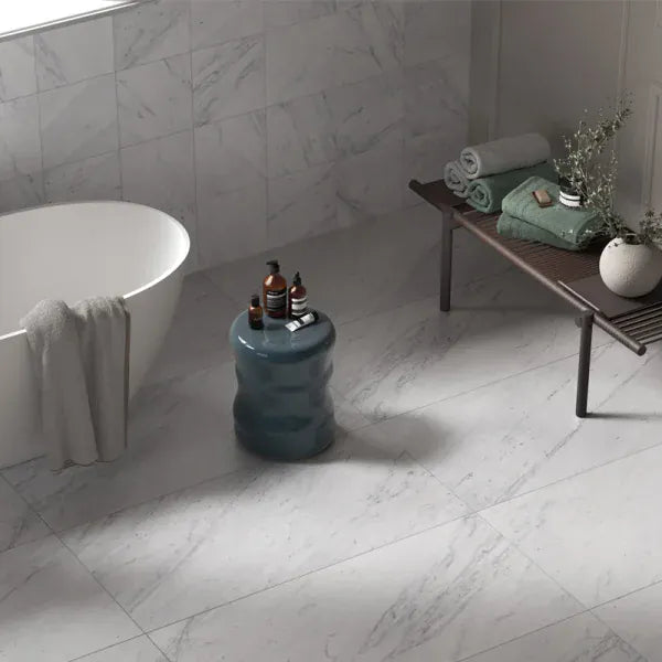 Velanza Bianco 24×48 white Matte Porcelain Tile Matrix Mosaics