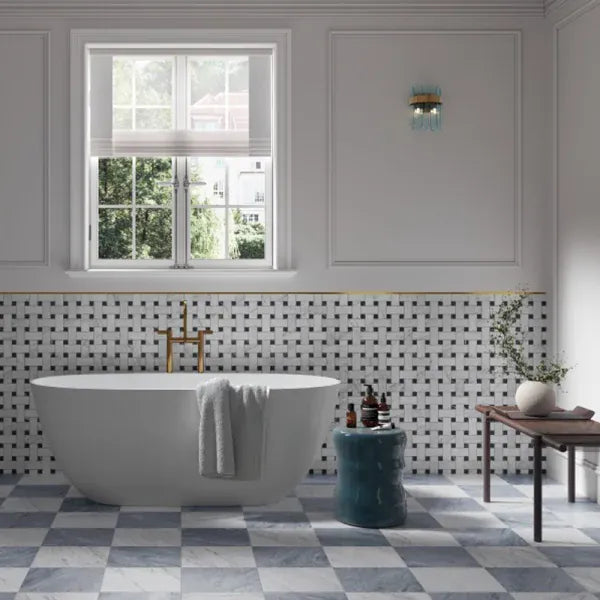 Velanza Blue 12x12 Matte Porcelain Tile Matrix Mosaics