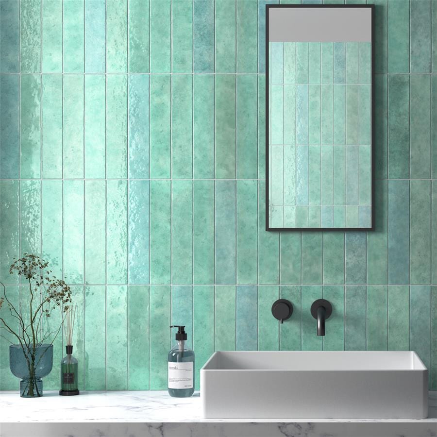 Menorca Aqua 2.5x13 Glossy Ceramic Tile Merola