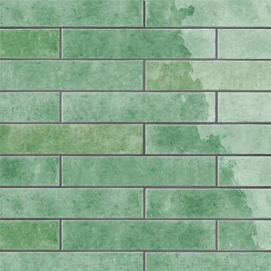 Menorca Lake Green 2.5x13 Glossy Ceramic Tile Merola