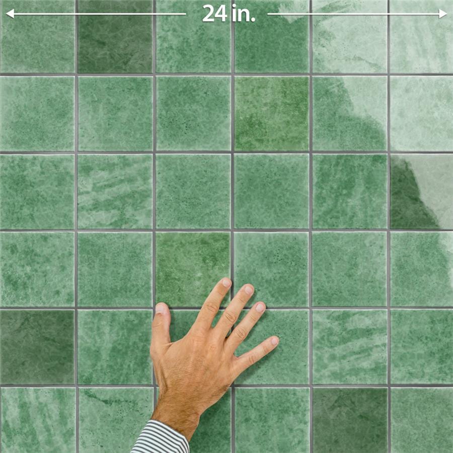 Menorca Lake Green 4x4 Glossy Ceramic Tile Merola