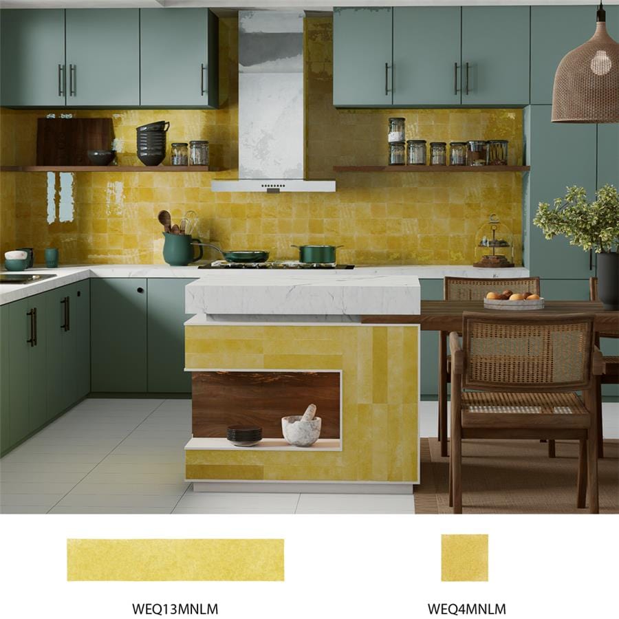 Menorca Lemon Yellow 2.5x13 Glossy Ceramic Tile Merola