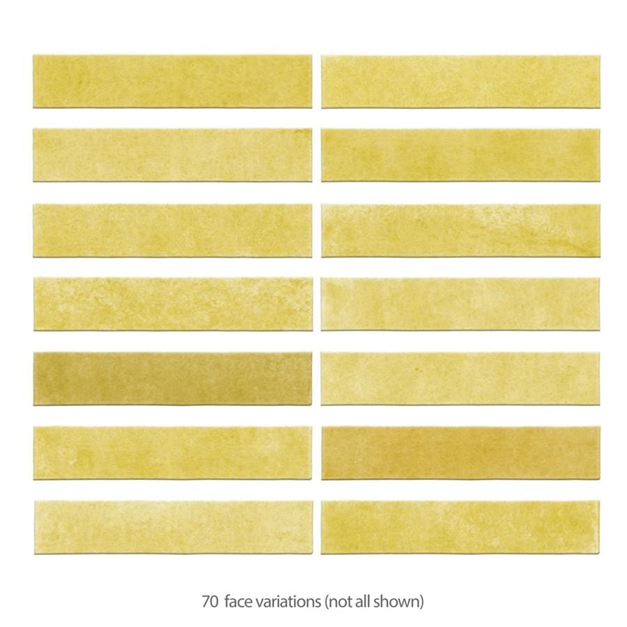 Menorca Lemon Yellow 2.5x13 Glossy Ceramic Tile Merola