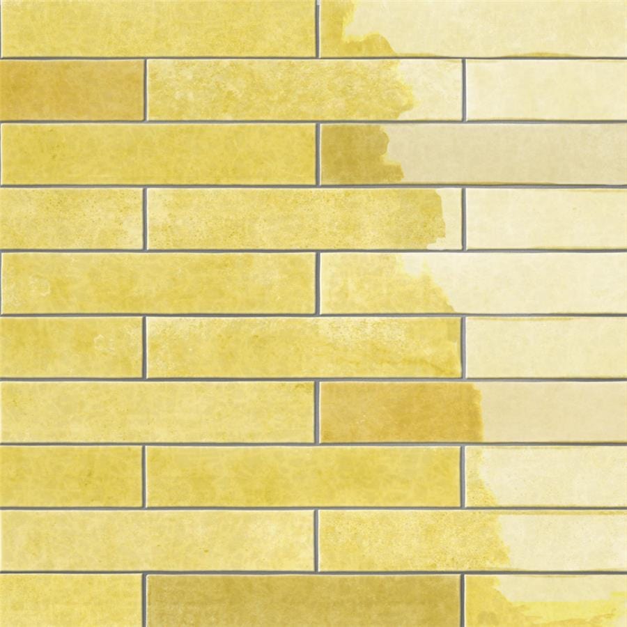 Menorca Lemon Yellow 2.5x13 Glossy Ceramic Tile Merola