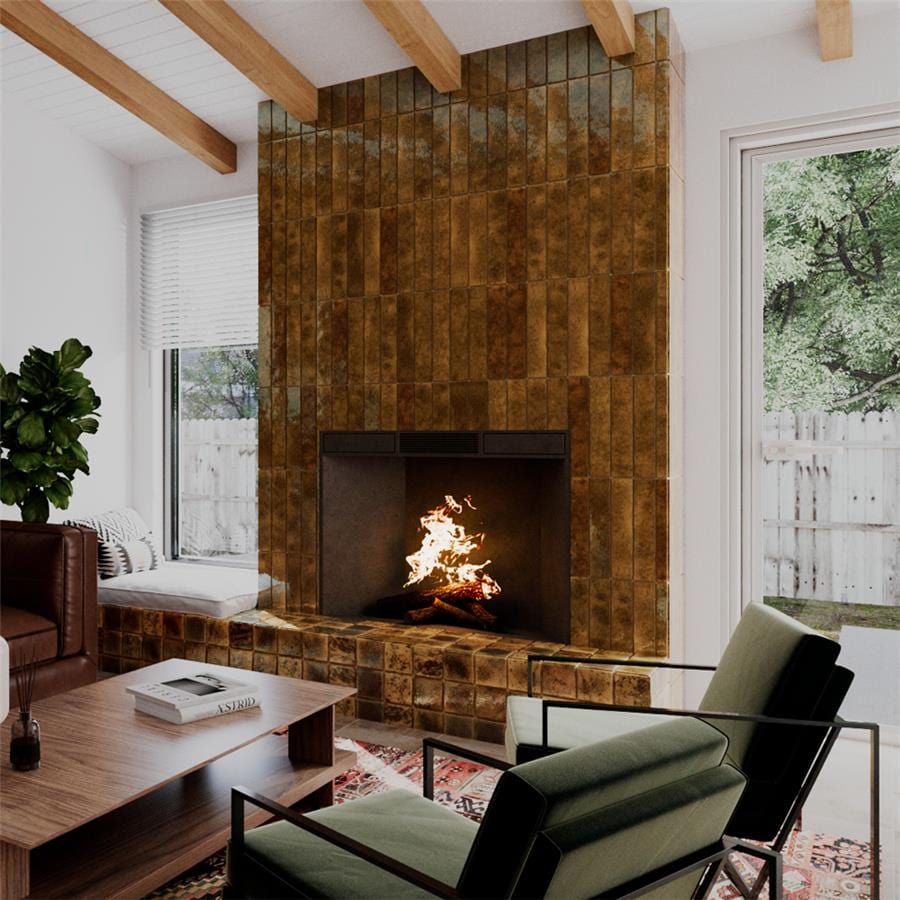 Menorca Rust Brown 4x4 Glossy Ceramic Tile Merola
