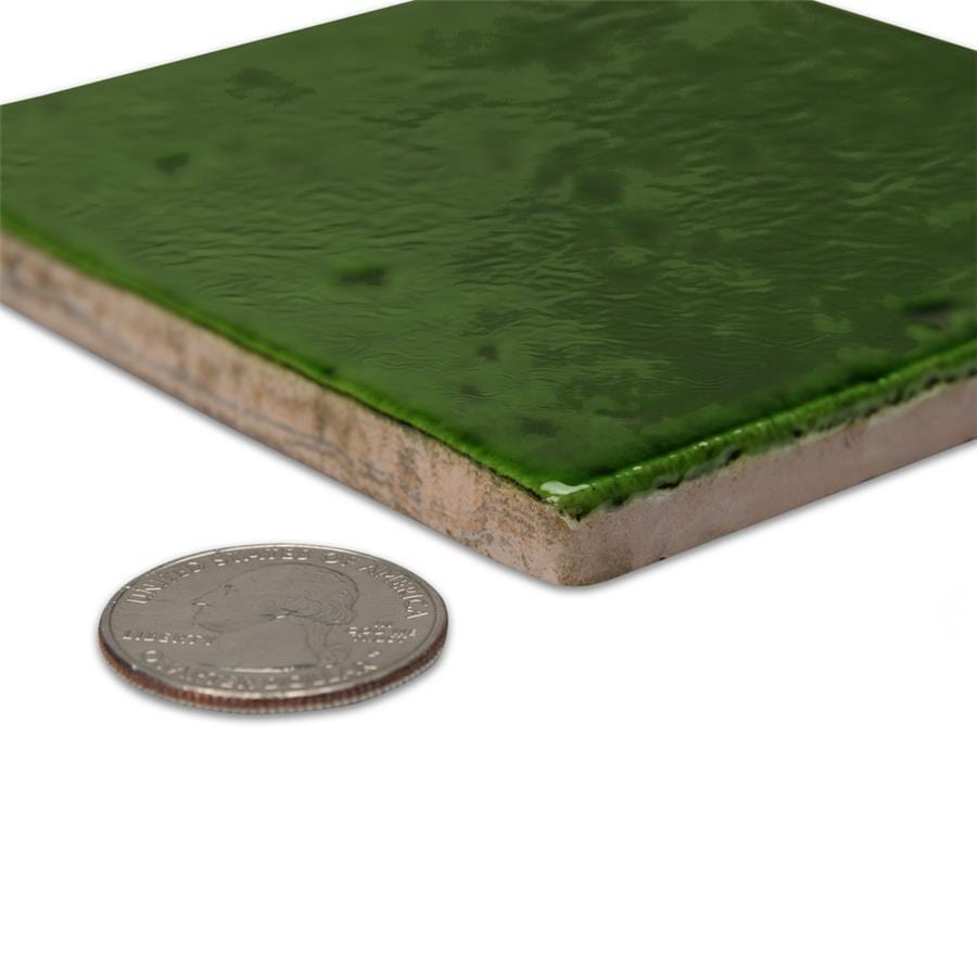 Menorca Tourmaline Green 4x4 Glossy Ceramic Tile Merola