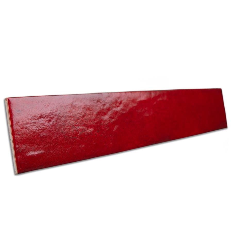 Menorca Volcano Red 2.5x13 Glossy Ceramic Tile Merola