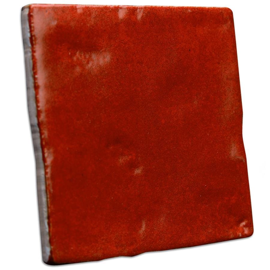 Menorca Volcano Red 4x4 Glossy Ceramic Tile Merola