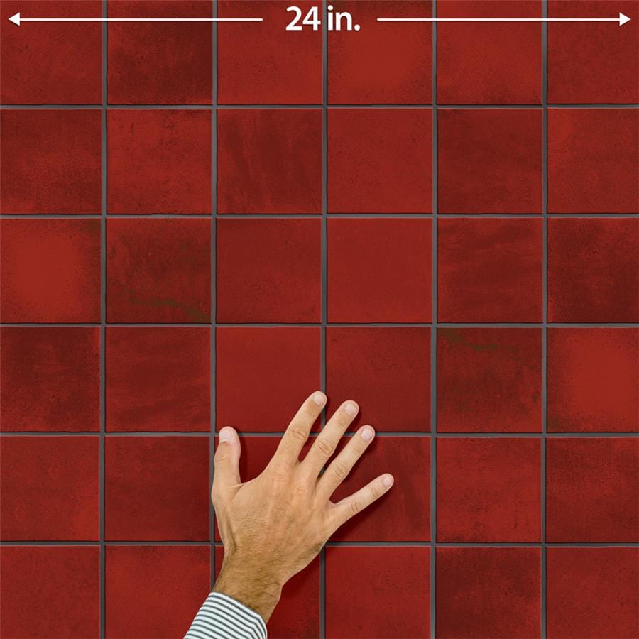 Menorca Volcano Red 4x4 Glossy Ceramic Tile Merola