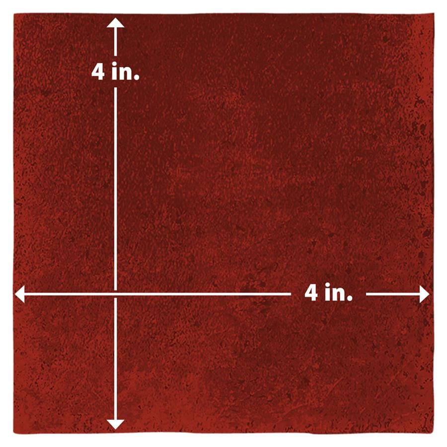 Menorca Volcano Red 4x4 Glossy Ceramic Tile Merola