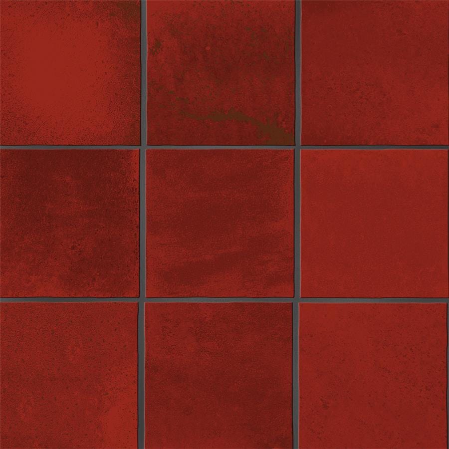 Menorca Volcano Red 4x4 Glossy Ceramic Tile Merola