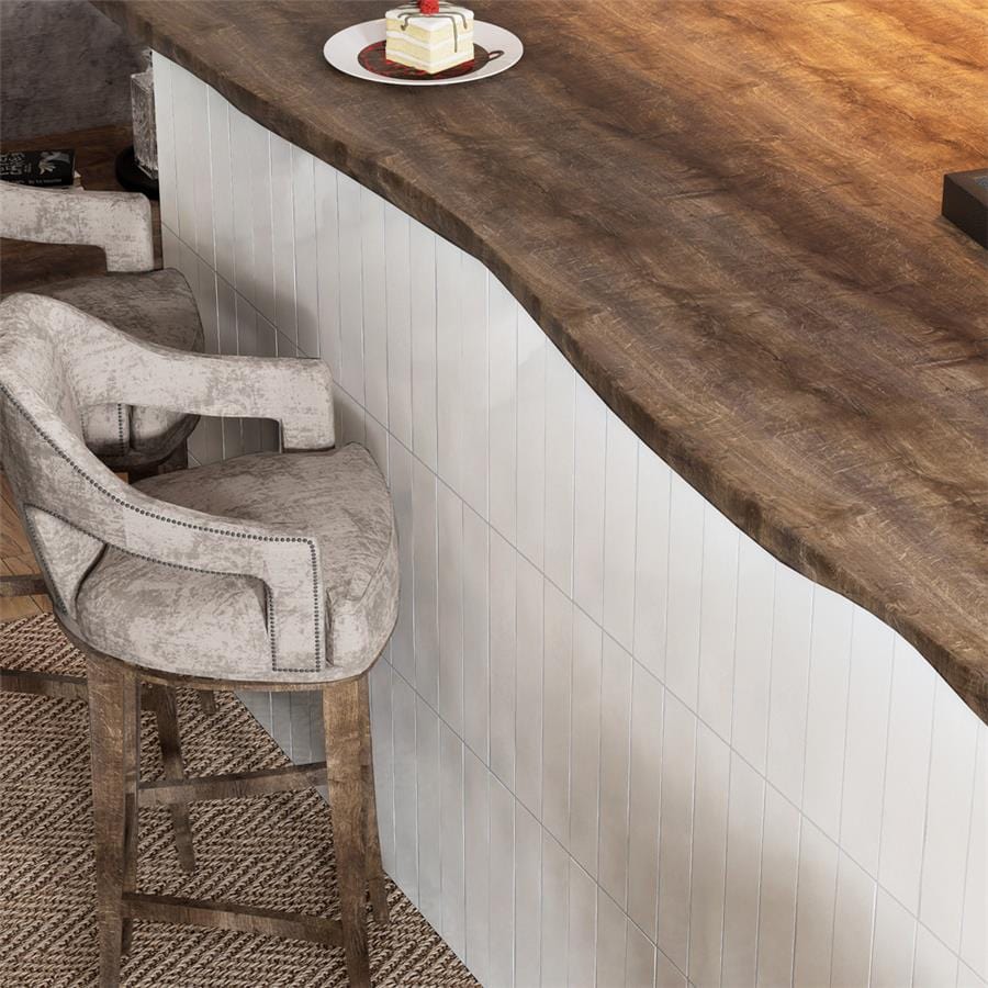 Menorca White 2.5x13 Glossy Ceramic Tile Merola