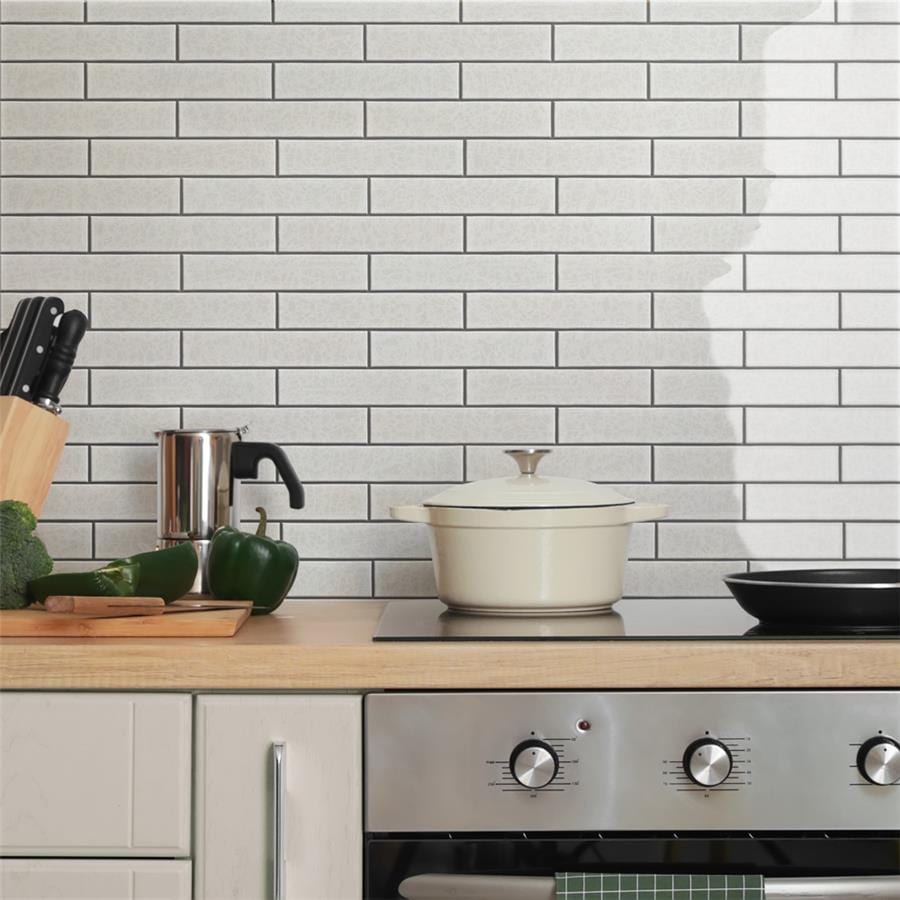 Menorca White 2.5x13 Glossy Ceramic Tile Merola