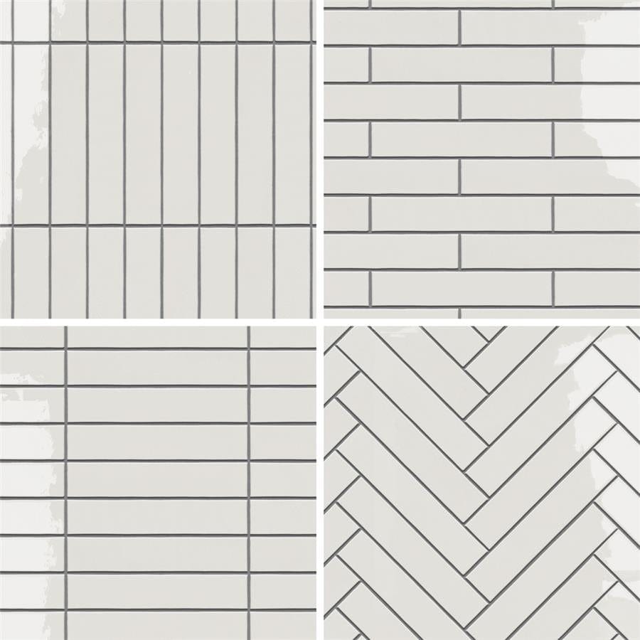 Menorca White 2.5x13 Glossy Ceramic Tile Merola