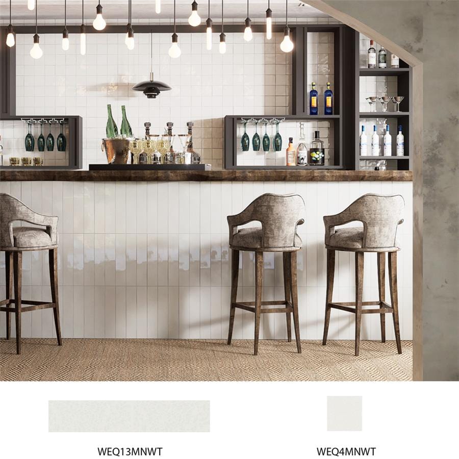 Menorca White 4x4 Glossy Ceramic Tile Merola