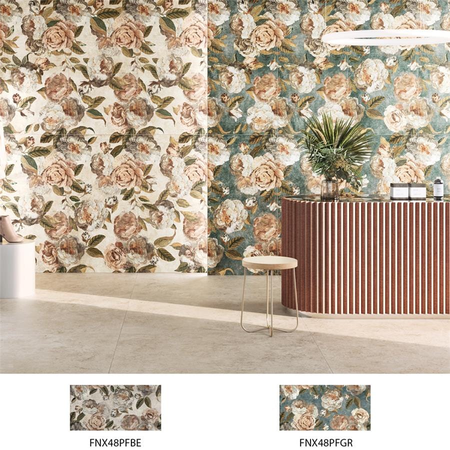 Parete Fiori Beige 23.5x47 Porcelain Tile Merola