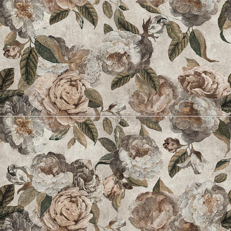Parete Fiori Beige 23.5x47 Porcelain Tile Merola