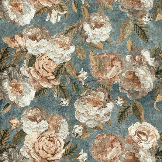 Parete Fiori Green 23.5x47 Porcelain Tile Merola