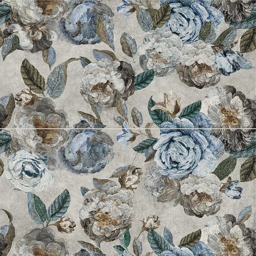 Parete Fiori Grey 23.5x47 Porcelain Tile Merola