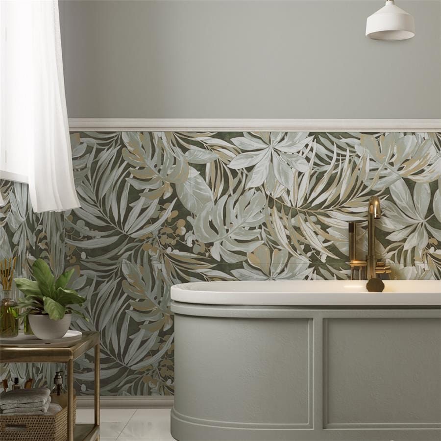 Parete Tropici Green 23.5x47 Porcelain Tile Merola