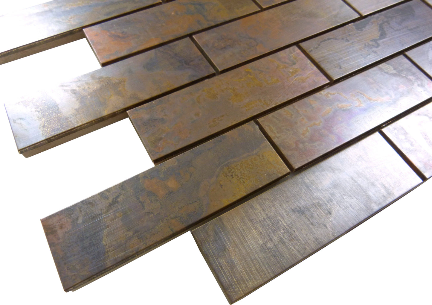 Brick Set Antique Copper 1x4 Metal Antique Tile Millenium Products