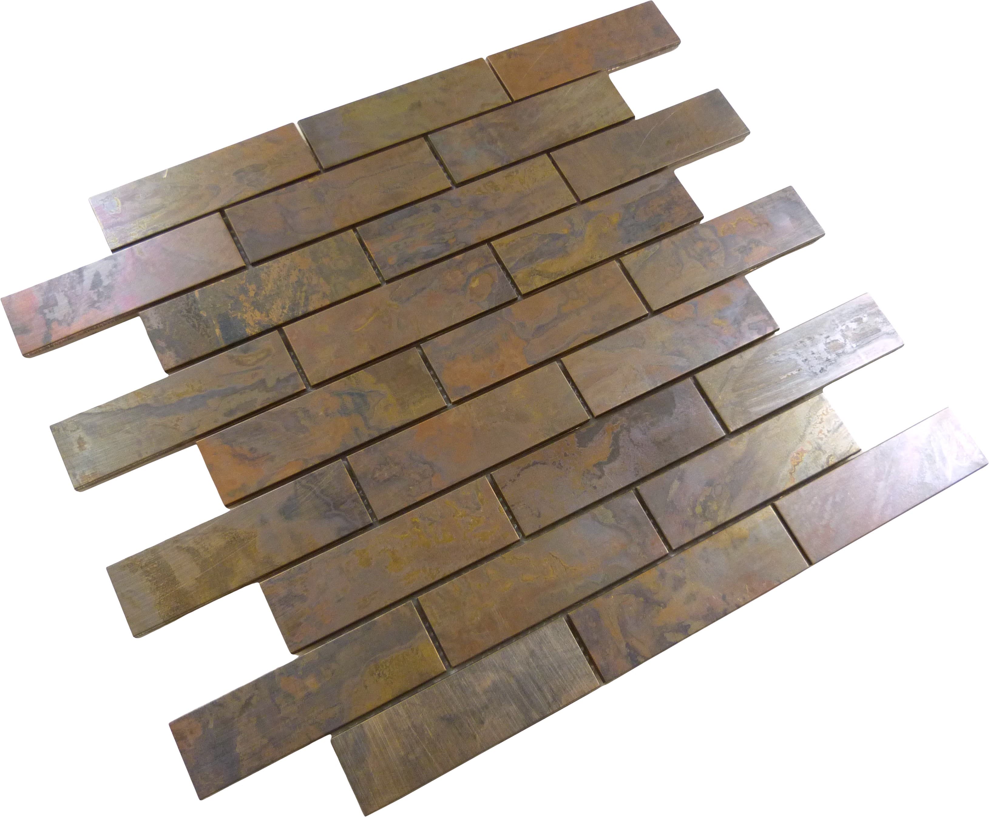 Brick Set Antique Copper 1x4 Metal Antique Tile Millenium Products
