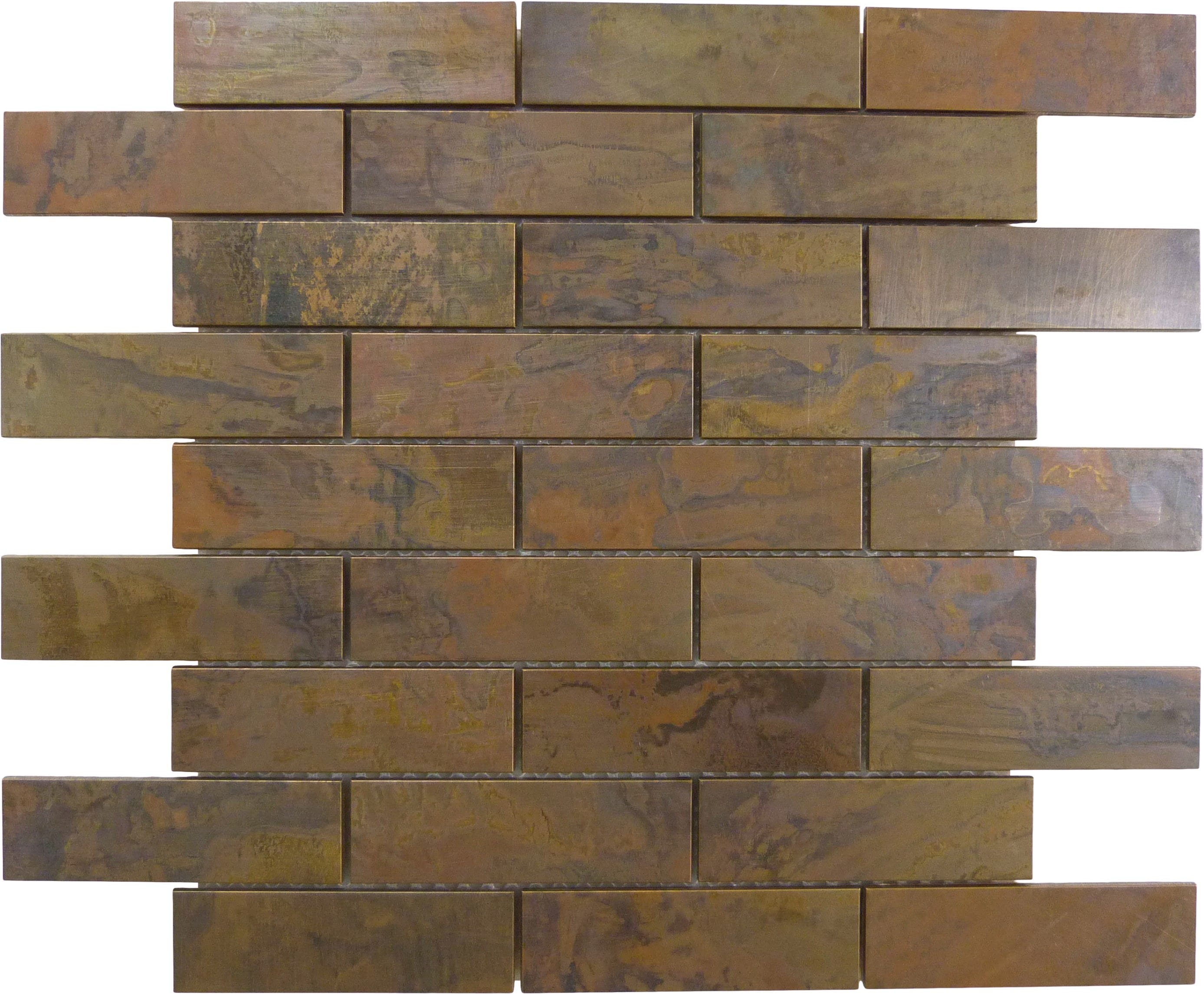 Brick Set Antique Copper 1x4 Metal Antique Tile Millenium Products
