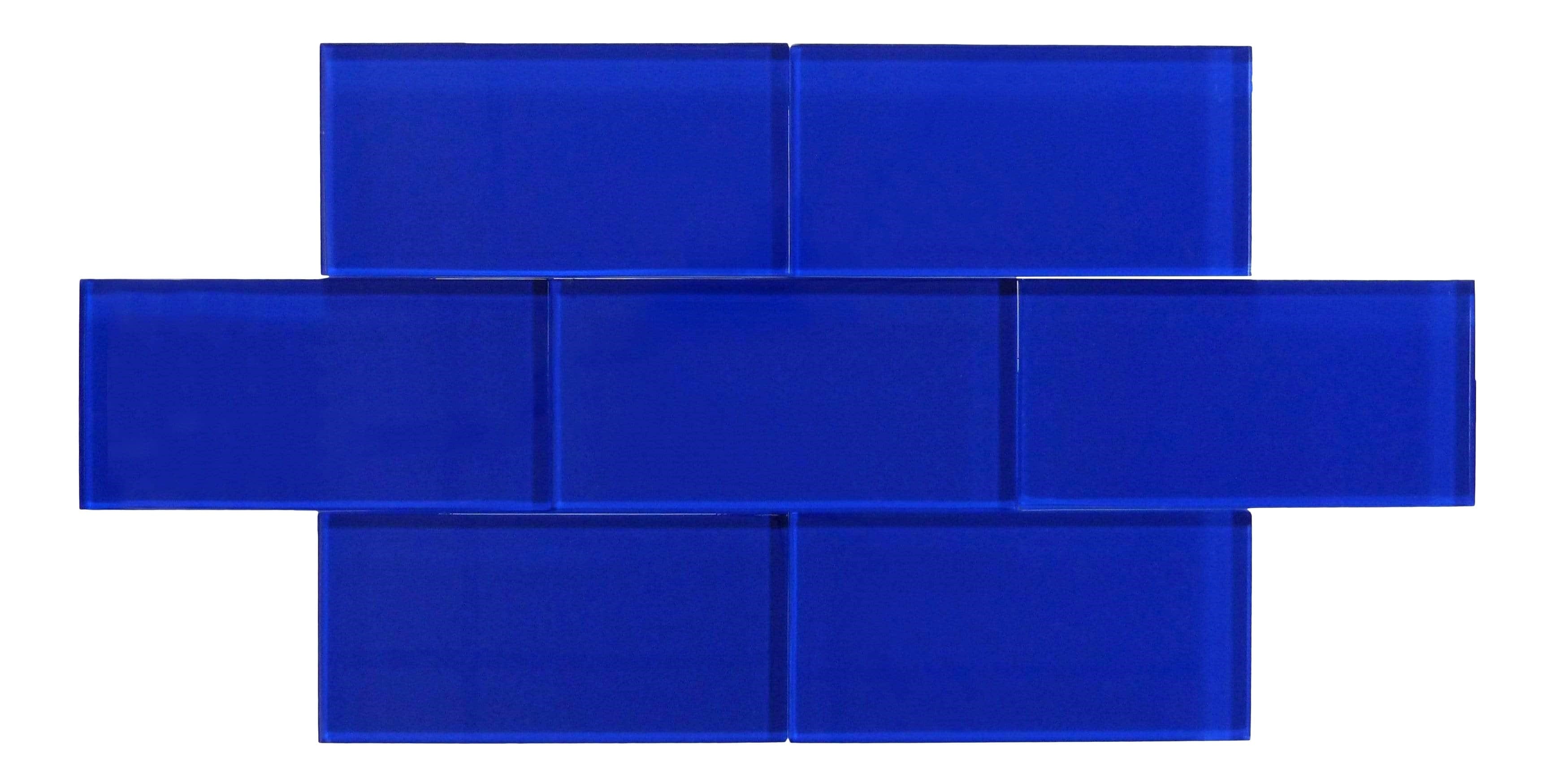 Royal Blue 3x6 Glossy Glass Subway Tile Millenium Products