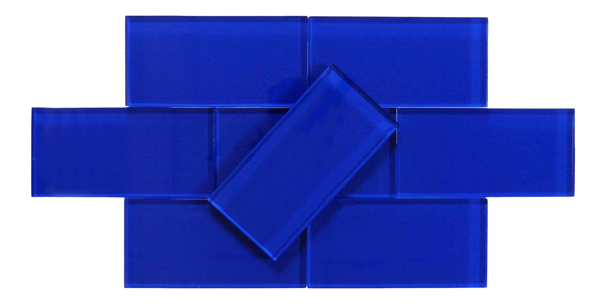 Royal Blue 3x6 Glossy Glass Subway Tile Millenium Products