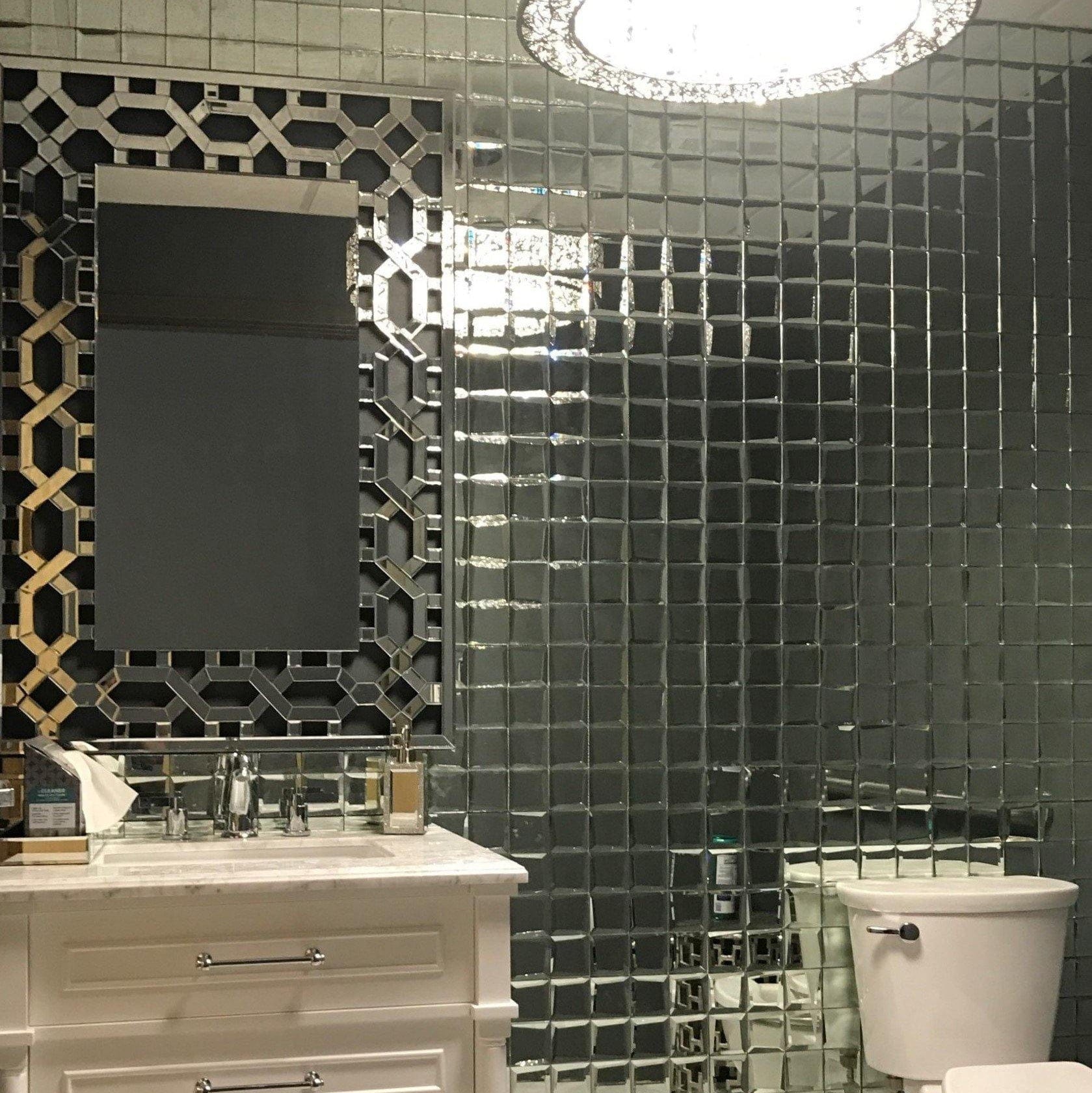 Uneven Beveled Silver 3x3 Mirror Tile Millenium Products