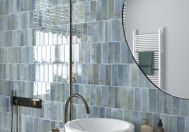 Hanoi Sky Blue 2.5x8 Glossy Tile | Oasis Tile