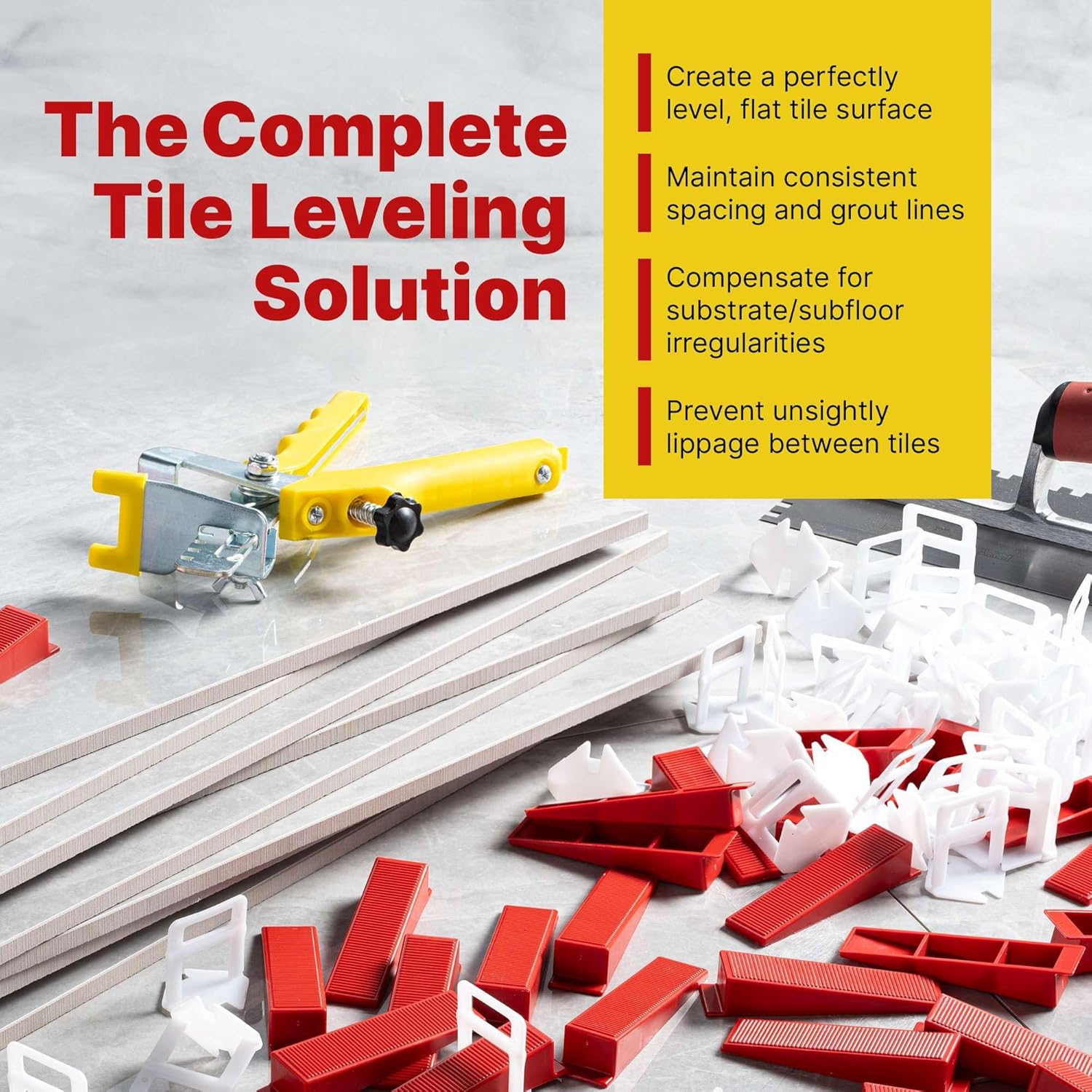 Tile Leveling Kit (501 Pcs) – Includes 1/8" (3 mm) Spacers, Wedges & Clips for Accurate Ceramic Tile Installation – Save Time with Professional-Grade Leveler Tool (Pliers) Oasis Tile