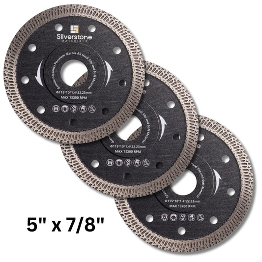 5" Cutting Disc for Natural Stone Ceramic and Porcelain - 3 Pack Oasis Tile