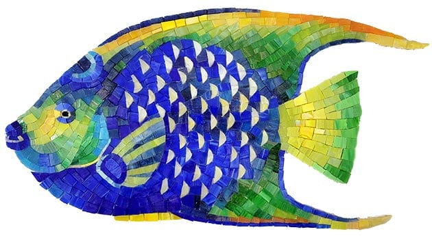 Angel Fish 9x18 Glass Mosaics Pool Tile Ocean Pool Mosaics