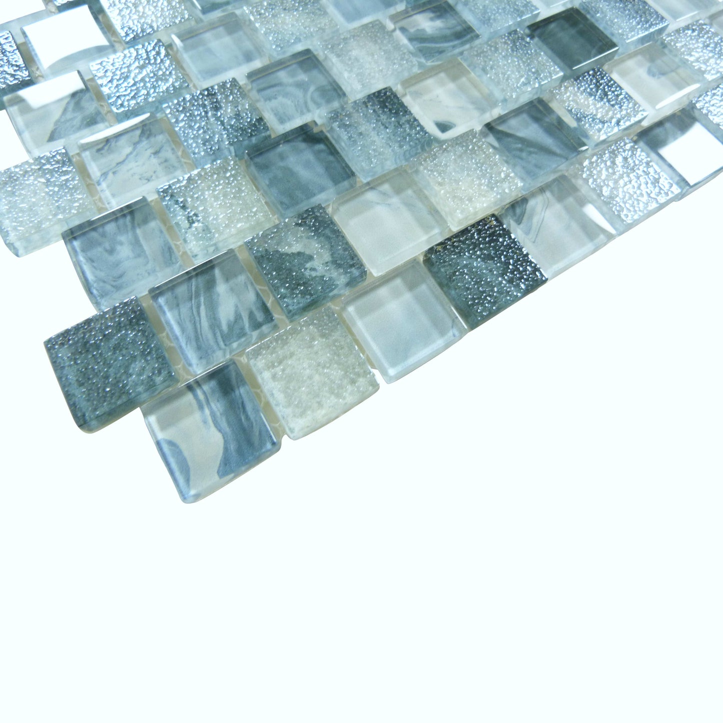 Arctic Blue 1x1 Offset Glass Tile Ocean Pool Mosaics